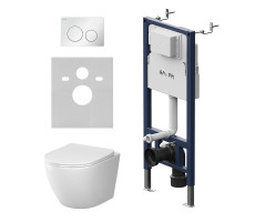 Инсталляция PrimeFit с подвесным унитазом AquaSpin 2.0 и клавишей AM.PM Like IS90101.801901 Белый Глянцевое 