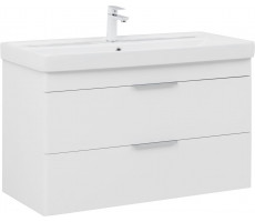 Тумба с раковиной Aquanet Ирис new 100 подвесная 2 ящ. цв. белый глянец 00342095 Тумба с раковиной Aquanet Ирис new 100 подвесная 2 ящ. цв. белый глянец 00342095