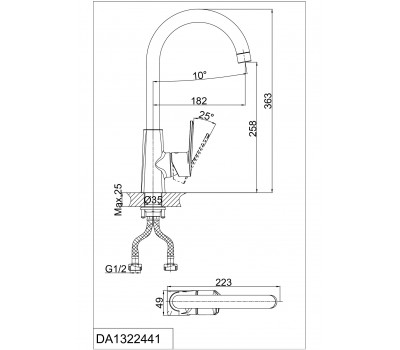 Смеситель для кухни DK Rhein.Lessing DA1322441 хром 