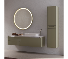 Тумба + Гранитная столешница с раковиной CREAVIT FLAT FA0160.01.PL+FA160.00+LP060 