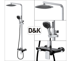 Душевая система DK Berlin Technische DA1433715A02 хром | черный 