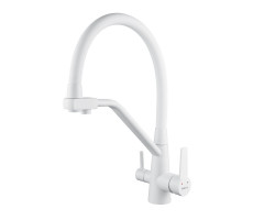 Смеситель для кухни с подключением фильтра Shevanik S968C, белый