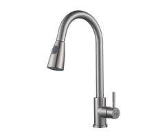 Смеситель для кухни с выдвижным изливом Raffine F213L, сатин