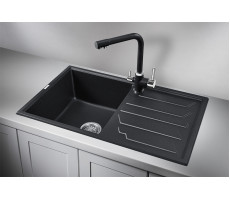 Кухонная мойка GRANULA 8002, ЧЁРНЫЙ, кварц 