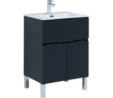 Тумба с раковиной Aquanet Алвита new 60 напольная 1 ящ., 2 дв. цв.антрацит (274003) 