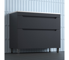 Тумба напольная Style Line Остин под раковину Фортуна 100 2 ящ графит эмаль PLUS ЛС-00002400-1 