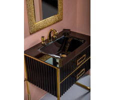 Тумба Armadi Art MONACO 80см черный глянец + хром под раковину моноблок 866-080-BCR Тумба Armadi Art MONACO 80см черный глянец + хром под раковину моноблок 866-080-BCR