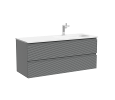 Тумба подвесная SANCOS Folk  правая 1195х445х500, c двумя ящиками оснащенными доводчиками, Ergraut soft, арт.FL120RES 