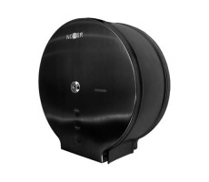 Диспенсер для туалетной бумаги круглый из нержавеющей стали черный NOFER 05006.N 