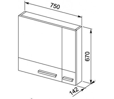 Зеркало-шкаф Aquanet Нота 75 белый 