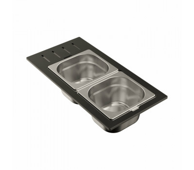 Контейнер, OMOIKIRI DC-02-2, размер 433*220*65, цвет- нержавеющая сталь 4999075 