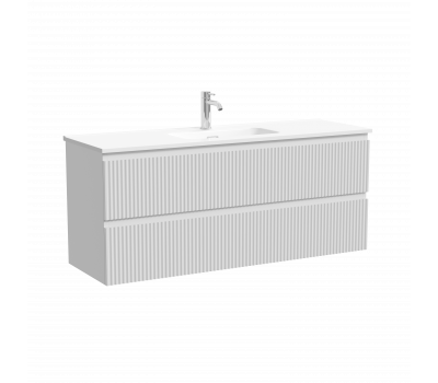 Тумба подвесная SANCOS Snob R 1195х390х500, c двумя ящиками оснащенными доводчиками, Bianco, арт.SNR120/39W 