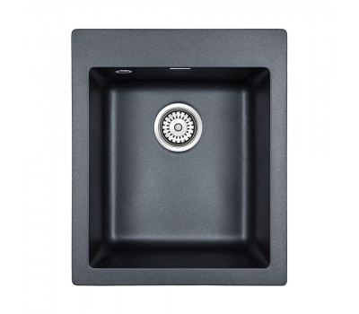 Мойка кварцевая LEER, PM104249-BLM, черный металлик, 415х490 мм, Paulmark 