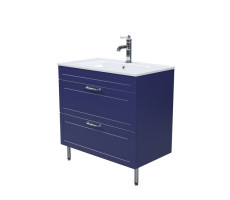 Тумба IDDIS с умывальником, напольная, 80 см, синий, Oxford OXF80N0i95K  