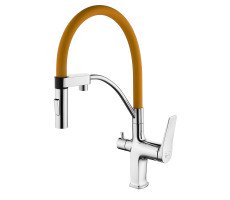 Смеситель для кухни Lemark Comfort LM3074C-Orange хром | оранжевый Смеситель для кухни Lemark Comfort LM3074C-Orange хром | оранжевый