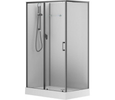 Душевая кабина Aquanet Passion EVO 120L Black 120x80, поддон низкий, двери раздвижные 