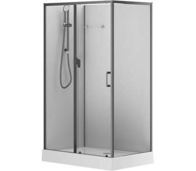 Душевая кабина Aquanet Passion EVO 120L Black 120x80, поддон низкий, двери раздвижные 