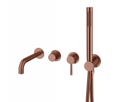 Смеситель встроенный + ручной душ + излив Uno BRUSHED BRONZE Boheme 464-3-BRB брашированная бронза 