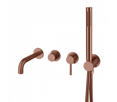 Смеситель встроенный + ручной душ + излив Uno BRUSHED BRONZE Boheme 464-3-BRB брашированная бронза 