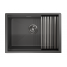 Кухонная мойка GRANULA KS-6045U, ГРАФИТ МАТОВЫЙ, стальная KITCHEN SPACE 