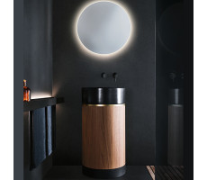 Раковина напольная Milldue ROMA 2017.C основ Rovere Nero, корпус Noce Canaletto, вставка Oro, раковина Nero opaco Раковина напольная Milldue ROMA 2017.C основ Rovere Nero, корпус Noce Canaletto, вставка Oro, раковина Nero opaco