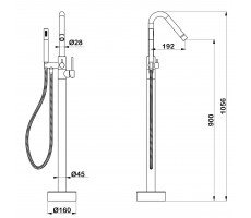 Смеситель напольный Swedbe Spira 4011В черный Смеситель напольный Swedbe Spira 4011В черный
