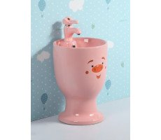 Раковина Gid Nb193-PK 69911 накладная с пъедесталом розовая 