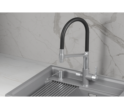 Смеситель для кухни GRANULA 5083, АЛЮМИНИУМ 