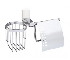 Держатель туалетной бумаги и освежителя WasserKRAFT Leine K-5000 WHITE 5059W белый матовый/хром 