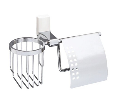 Держатель туалетной бумаги и освежителя WasserKRAFT Leine K-5000 WHITE 5059W белый матовый/хром 