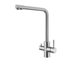 Смеситель для кухни с подключением фильтра WesnaArt EKO05-151, сатин