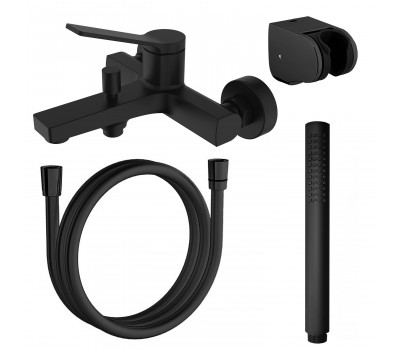 Смеситель для ванны и душа Azario VISE с ручным душем, черный матовый AZ-VSA238330PA 