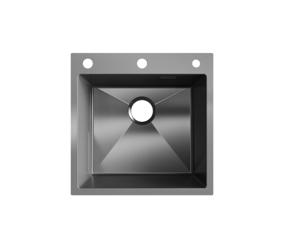 Мойка ULGRAN STEEL 500 Х 500, цвет «черная брашированная сталь»  US 500х500-002 