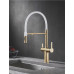 Смеситель для кухни с подключением фильтра для воды Rose R358G, золотой сатин