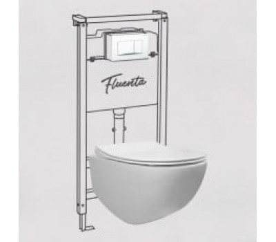 СЕТ Pestan FLUENTA УНИТАЗ + КРЫШКА-СИДЕНЬЕ + РАМА + КЛАВИША СМЫВА ACTIVE БЕЛАЯ SET40006661AW  