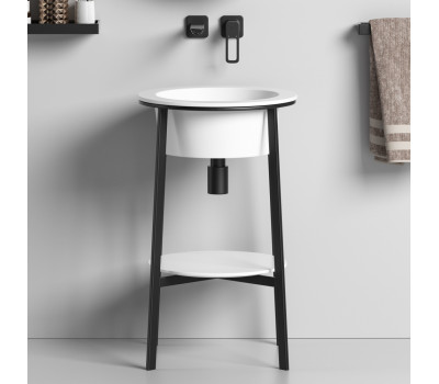 Консоль с керамической раковиной ABBER Bequem AC2130MW белый матовый 