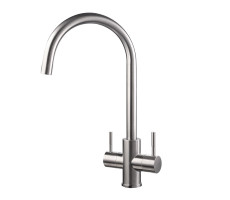 Смеситель для кухни двухзахватный WesnaArt EKO05-1102, сатин