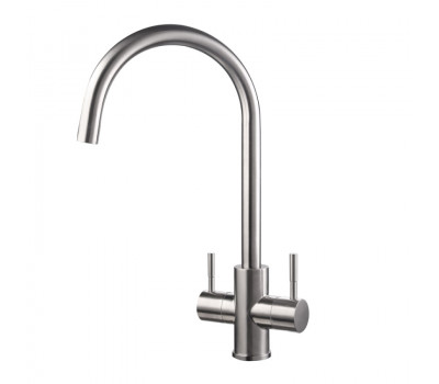 Смеситель для кухни двухзахватный WesnaArt EKO05-1102, сатин