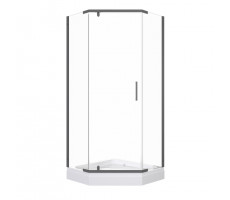 Душевое ограждение Дека-Графит, 100х100, пятиугольник, низкий поддон Triton Щ0000073926 