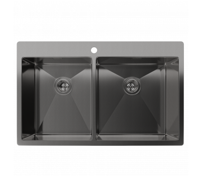 Мойка Rivelato нерж.сталь 2 чаши 800*500*200 мм 8050 B2 PVD black GranFest  Мойка Rivelato нерж.сталь 2 чаши 800*500*200 мм 8050 B2 PVD black GranFest