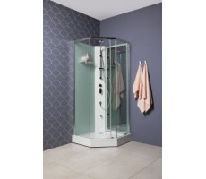 Душевая кабина Aquanet Passion P 3.0 90x90, прозрачное стекло, поддон низкий, двери раздвижные 