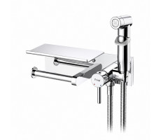 Гигиенический душ со смесителем и полочкой FRAP F2075, хром Гигиенический душ со смесителем и полочкой FRAP F2075, хром