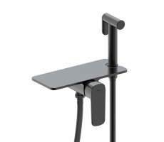 Смеситель IDDIS с гигиеническим душем встраиваемый полка черный Axes AXEBLSHi08  