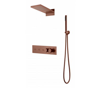 Встроенная душевая система FUSION с термостатом, трехпозиционная BRUSHED BRONZE Boheme 131-BRB брашированная бронза 