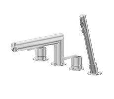 Смеситель ABBER Perfekte 316 AF8A13BST на борт ванны с лейкой, сталь брашированная 