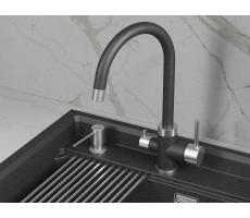 Смеситель для кухни GRANULA 5169, ЧЕРНЫЙ 