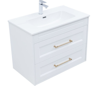 Тумба под раковину Aquanet Бостон new 80 белый сатин (ручки золото) 00347182 Тумба под раковину Aquanet Бостон new 80 белый сатин (ручки золото) 00347182