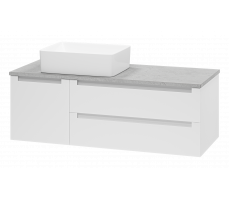 Тумба под раковину Brevita Карго 120 подвесная (белая) со столешницей и раковиной УТ000024163 