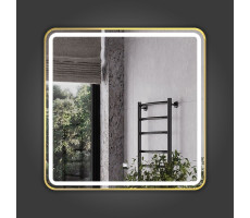 Зеркало в алюминиевой раме цвет золото Comforty Ситара-80 LED-подсветка, бесконтактный сенсор, антизапотевание 00-00018681 Зеркало в алюминиевой раме цвет золото Comforty Ситара-80 LED-подсветка, бесконтактный сенсор, антизапотевание 00-00018681