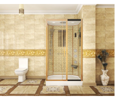 Душевая кабина Niagara Luxe NG-7711GR (900x1200х2150) низкий поддон стенки ЗОЛОТО  